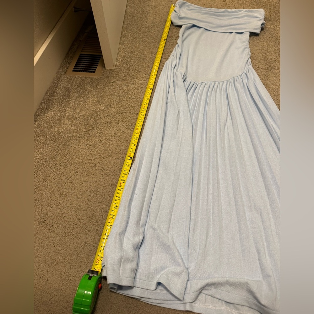 Lioness Off-Shoulder Light Blue Maxi Dress **HEMMED**- Medium - Picture 3 of 6